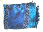 Gift sourcing boutique  factory, Artsy designed bands on dolphin print batik shawl skirt in blue