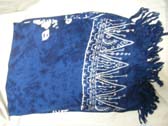 Designer inspired fashion batik pareo wrap with white flower and landscape design from sarong factory distribution store