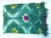 Bali sarongs online supply dealer, Summer fashion beach blanket wrap in green tie dye design