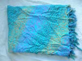 Hawaiian vacation apparel wholesaler, Beautiful sky blue balinese sarong skirt with spiral pattern