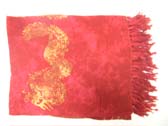 Handmade wraparound manufacturer imports Chinese dragon in golden print on beautiful red sarong