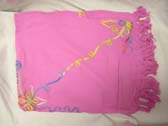 Wholesale Pink batik sarong dress with yellow and blue embroidery style design online shopping supplies