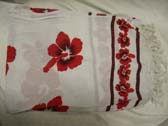 Beach clothing store supplies, Ladies classic pareo wrap skirt with red hibiscus flower print  at wholesale cost