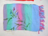 Island clothing supply distributor, Lovely batik shawl wrap on pastel colors and elegant floral and leaf design
