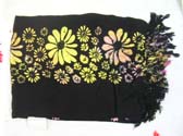 Fantasy vacation supply store manufactures Artisan designer wear indonesian fashion wrap skirt with daisy  flower 