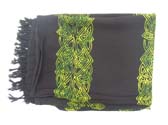 Fashion supplier exports quality Black and lime green designer sarong dress with celtic knot band decor 
