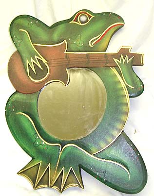 frog playing guita wall art decorative mirrors - English and American formal and country furniture furniture and related decorative accessories