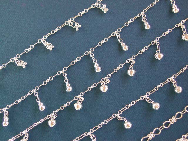 Sterling silver jewelry catalog, multi pattern decor 925. sterling silver ankle bracelet