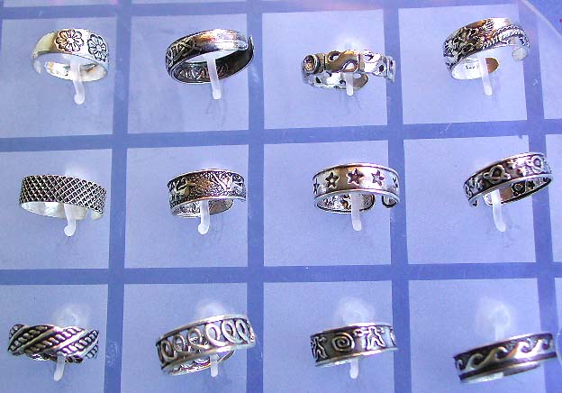 Silver sterling jewelry wholesaler, assorted pattern toe ring foot wear