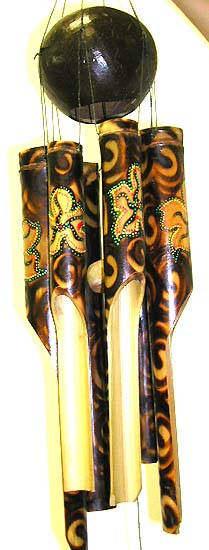 Indonesian craft source wholesale windchime bamboo with full of fire symbol ,