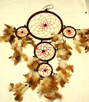 Baby room decoration - assorted color dream catcher with feather