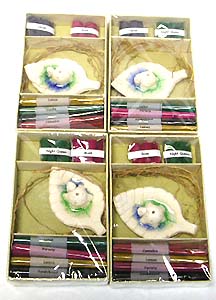 Personalized gift - assorted aromatic box with 4 packs of incense stick, 2 cones and one incense holder