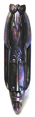 Metallic style painting - purple man face mask with long nose 