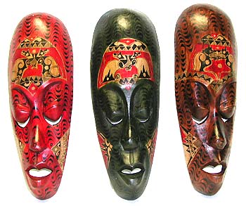 Mask of vibrant colors, intricate detail and original design - assorted color and design with eyes and mouths half opened