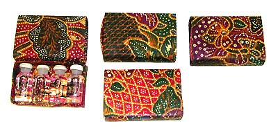 Asian gift for woman - Batik style,  assorted aromatic essential oil box set  
