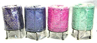 Wholesale candle accessories - assorted color beaded candle holder with stand 