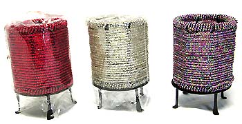 Wholesale candle accessories - assorted color beaded candle holder with stand 