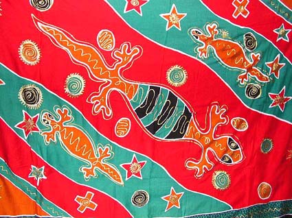 Sarong wrap from Bali Indonesia. Wholesale sarong - red and blue sea life shark fish design wrapping sarong 