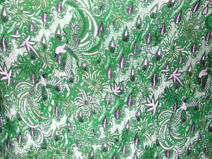 Batik sarong,summer dress -Pareo of pheonix in greenish garden