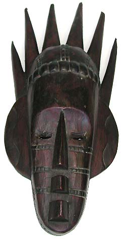 Black art supply - spiky top natural black long oval face mask 
