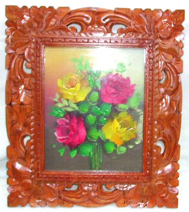 Unique gift for new home - assorted painting design carved out pattern wooden picture frame