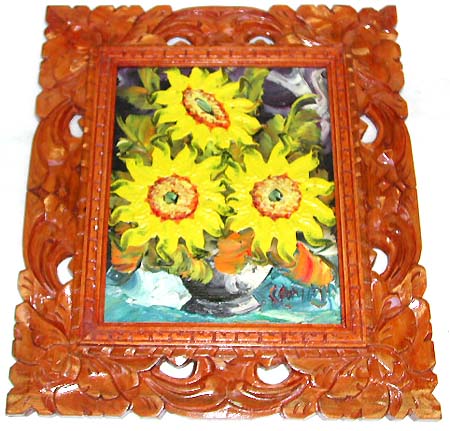 Unique gift for new home - assorted painting design carved out pattern wooden picture frame
