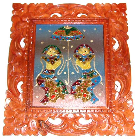 Unique gift for new home - assorted painting design carved out pattern wooden picture frame