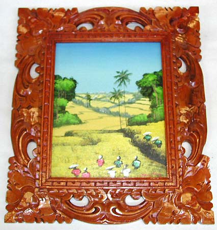 Unique gift for new home - assorted painting design carved out pattern wooden picture frame