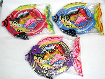 Accessory 2004 trend - assorted color tropical fish pattern design wooden puzzle