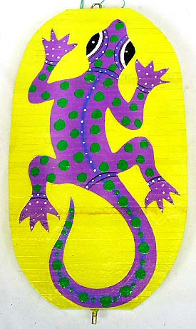 Animal art craft collection - dotted purple gecko pattern design fashion wind dancer