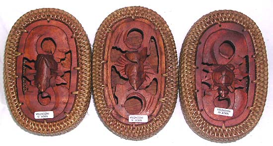 Assorted shape and carving design tropical wood retan box 