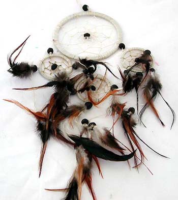 White 3-circles feather dream catcher 