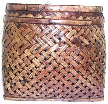 Brown rattan blade multi-purpose large basket