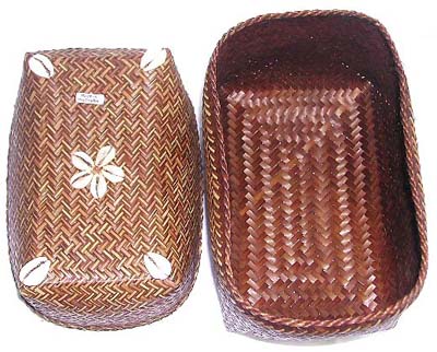 wholesale jewelry box made of rattan straw seashell from Bali 