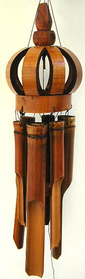 crown top design deep brown bamboo windchime -Wind Chimes at Wholesale Prices