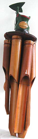 Garden decoration supplier wholesale wood frog bamboo windchime wind bells