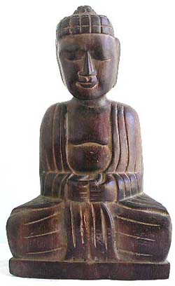 Tropical wood made of black sitting buddha statue