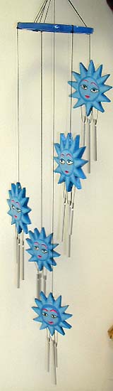 Multi mini blue sun chime forming fashion windchime