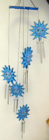 Multi mini blue sun chime forming fashion windchime