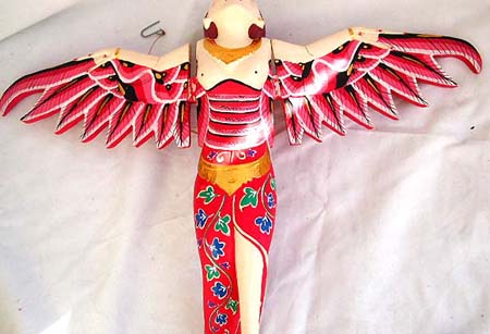 Color painting wooden flying lady mermaid, assorted color randomly pick