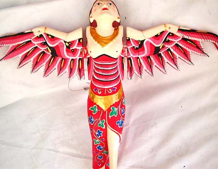 Color painting wooden flying lady mermaid, assorted color randomly pick