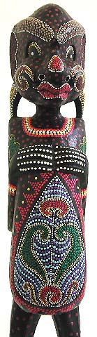 Dotted Batik tribal girl with big tummy stand statue