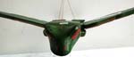 Green wooden flying frog
