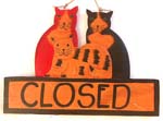 Color painting cat family wooden door sign