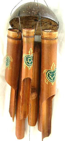 home decor gift ideas and garden feng shui decoration good luck long life turtle painting bamboo wind chime