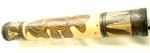 Rainstick in brown color with carved in fish pattern