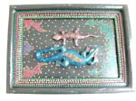 Dotted painting couple gecko wall plaque with white dotted and other flat painting gecko design