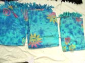 Indonesian wholesale shopping, Summer sky colored caribbean pattern on tie dyed blue wrap around