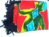 Indonesian clothing wholesaler imports Green gecko with diamond design on red leisure wear sarong