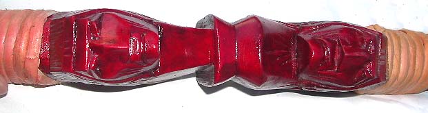 hand carved of head of tribe in the middle